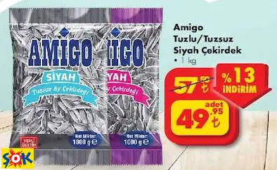 AMİGO TUZLU/TUZSUZ SİYAH ÇEKİRDEK AMİGO TUZLU/TUZSUZ SİYAH ÇEKİRDEK